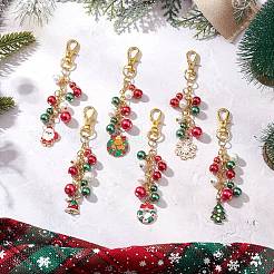 6 pendentif décoratif en alliage émaillé de Noël&nbsp;HJEW-JM03683
