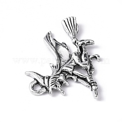 Pendenti della lega di stile tibetano strega&nbsp;X-TIBEP-Q050-06AS-NR