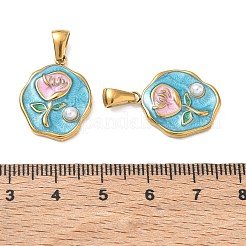304 Edelstahl-Emaille-Anhänger&nbsp;AL-CBA618D-01G-D