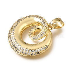 Pendenti in zirconi cubici trasparenti in micro pavè di ottone&nbsp;LS-CU-CBA3569-01G-A