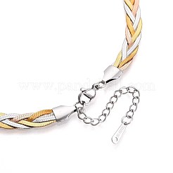 Collares de cadena de espiga trenzada de acero inoxidable 304 de 7 mm&nbsp;NJEW-N058-19GPRG