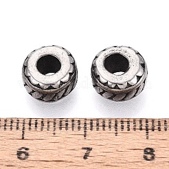 Perlen aus Edelstahl 304 im europäischen Stil mit großem Loch&nbsp;STAS-T072-96AS