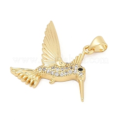 Pendentifs avec zircon cubiques à micro-pavés en laiton&nbsp;X-KK-U058-26G