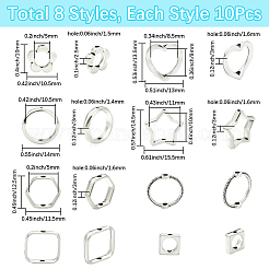80 stücke 8 stile legierung perle rahmen&nbsp;FIND-SP0004-13