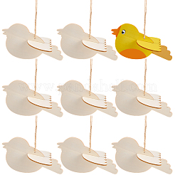 24 Stück 2 Stile Vogel unvollendete leere Holzanhänger Set für Malerei Kunst&nbsp;WOOD-SP0001-66