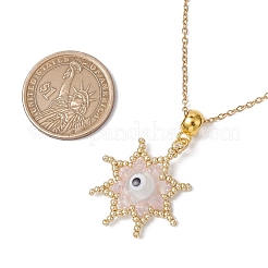 Perline di vetro e collane con ciondolo a forma di stella con malocchio lavorato a lume fatte a mano&nbsp;NJEW-MZ00098-03