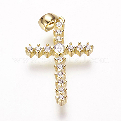Pendentifs avec zircon cubiques à micro-pavés en laiton&nbsp;ZIRC-E108-10G-NR