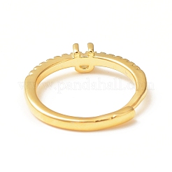 Bague réglable avec lettre initiale en zircone cubique transparente&nbsp;RJEW-C052-01G-U