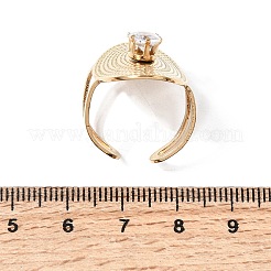 Bagues ouvertes en acier inoxydable 304 avec micro pavé de zircones cubiques pour femmes&nbsp;RJEW-K258-15C-G
