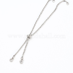 Verstellbares 304 Edelstahl-Kabelketten-Schiebearmband/Bolo-Armbänder herstellen&nbsp;AJEW-JB00780-01