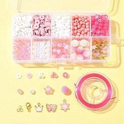 Kit di gioielli con braccialetti rotondi in acrilico e perle di vetro fai da te&nbsp;DIY-FS0006-29A