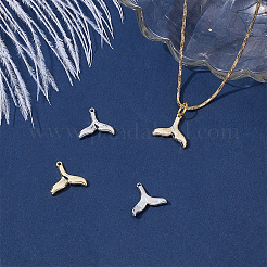 12 Stück 2 Farben Messing Fischschwanz Form Charms&nbsp;KK-WR0001-68