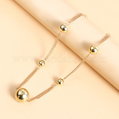 Collane a maglie con perline rotonde in lega e plastica per le donne&nbsp;WG2709A-03