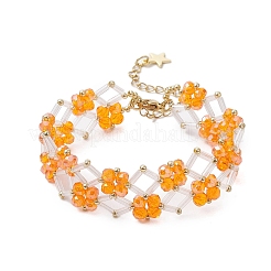 Bracciali di perline di vetro fatti a mano per le donne&nbsp;BJEW-MZ00124-02