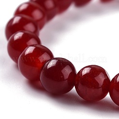 Cuentas de jade natural teñidas pulseras elásticas&nbsp;BJEW-G633-B-13