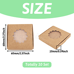 Quadratische Schmuckaufbewahrungsboxen aus Kraftpapier&nbsp;CON-TAC0001-04A