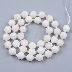Hilos de abalorios de jade blanco natural&nbsp;G-R482-33A-8MM