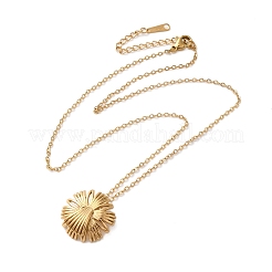 Colliers avec pendentif en forme de fleur en acier inoxydable 304 plaqué ionique (IP) pour femmes&nbsp;NJEW-Z049-03G