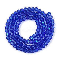 Chapelets de perles en verre transparent électrolytique&nbsp;X-EGLA-A035-T4mm-L21