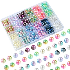 DIY-Armband-Sets aus runden Regenbogen-ABS-Kunststoff-Imitationsperlen&nbsp;DIY-FS0007-71