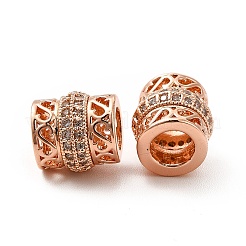 Rack-Plattierung Messing Micro Pave Kubisch Zirkonia European Beads&nbsp;KK-C010-49