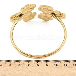 Armreifen mit mehreren Blumenmotiven aus Edelstahl 304 für Damen&nbsp;LS-BJEW-A154-02A-G