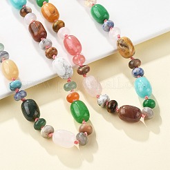 Collares naturales y sintético con cuentas de piedras preciosas&nbsp;NJEW-S390-25