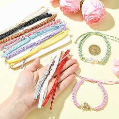 12 bracelet en cordon de polyester ciré pour la fabrication&nbsp;AJEW-CJ00021