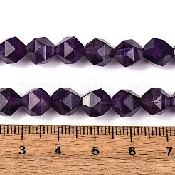 Facettierten natürlichen Amethyst Perlen Stränge&nbsp;G-K066-09-8mm