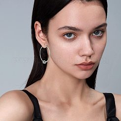 Pendientes de aro de latón con forma de nudo&nbsp;FS-WGE48BC-16