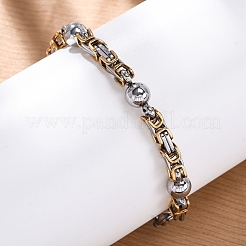 201 bracelets à chaîne byzantine en acier inoxydable&nbsp;BJEW-B078-158GP
