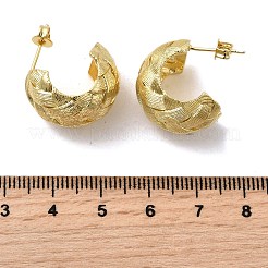 C-förmige Ohrstecker aus gewebtem Messing&nbsp;EJEW-H171-04G