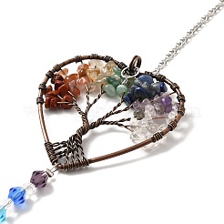 Chakra-Thema-Edelstein-Anhänger-Dekoration&nbsp;AJEW-P098-12P