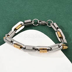 201 Edelstahl-Armbänder mit gedrehter Kette für Damen&nbsp;BJEW-B143-12GP