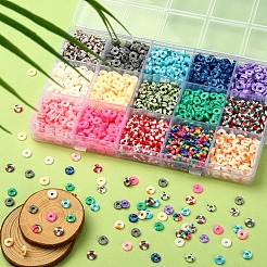 15 Farben handgemachte Fimo Perlenstränge&nbsp;CLAY-YW0001-45