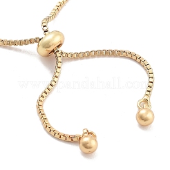 Messing Pavé klare Zirkonia flache runde Box Kette Schieber Armbänder&nbsp;BJEW-YWC0002-12B-G