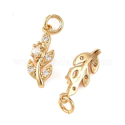 Breloques en laiton Shegrace avec micro-pavé de zircone cubique transparente&nbsp;XGRQ4N990-718G