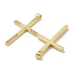 Cremagliera placcatura micro ottone spianare pendenti zirconi&nbsp;KK-F869-07G