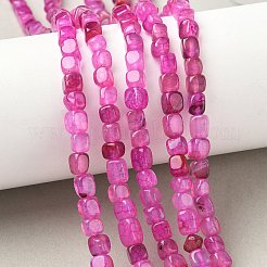 Brins de perles d'agate veines de dragon naturelles (teintes et chauffées)&nbsp;G-G177-E14-03