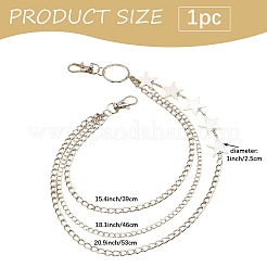 Ceintures à chaîne à 3 couche en alliage étoile pour pantalons&nbsp;AJEW-WH20070-010A
