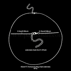 Ensemble de colliers de chaînes de câbles en fer 6 pièces pour femmes&nbsp;MAK-YW0001-06