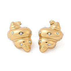Orecchini a forma di conchiglia in acciaio inossidabile 304&nbsp;EJEW-M073-14G-01