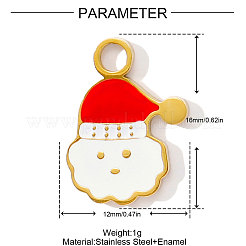 Pendentifs en acier inoxydable 304 émaillés&nbsp;STAS-OY001-77G