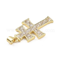 Religiöse Messinganhänger mit Mikropavé-Fassung aus klaren Zirkonia&nbsp;KK-B177-03G-01