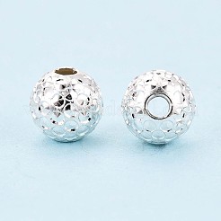 Strukturierte 925 Sterling Silber Perlen&nbsp;STER-T008-46S