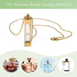 Collier pendentif en forme de sablier rectangulaire en verre pour animal de compagnie&nbsp;NJEW-CA0001-27G