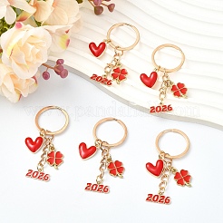 10 pendentif décoratif en alliage émaillé représentant un trèfle&nbsp;KEYC-YW00284
