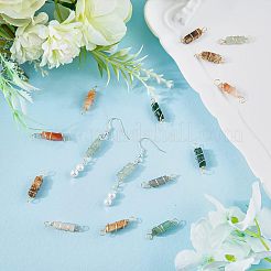 40 Stück 5 Stile natürlicher Edelstein Kupferdraht gewickelt Verbinder Charms&nbsp;FIND-FH0005-17