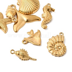 Pendentifs en acier inoxydable 201 sur le thème de l'océan&nbsp;STAS-F348-01F-G