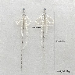 Elegante Ohrstecker aus Zinklegierung mit Schleife und Quaste&nbsp;CF4746